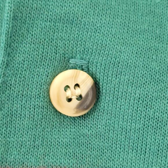 Vintage 90s MOD Striped Polo Shirt Large 22x27 Green Red - Picture 10 of 14